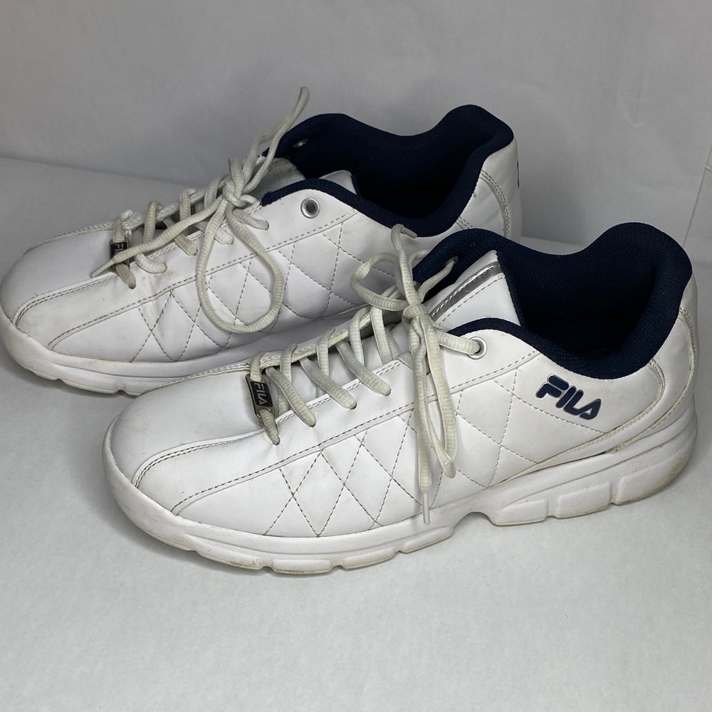 Fila Men's White and Navy Athletic Shoes Size 11 1/2
